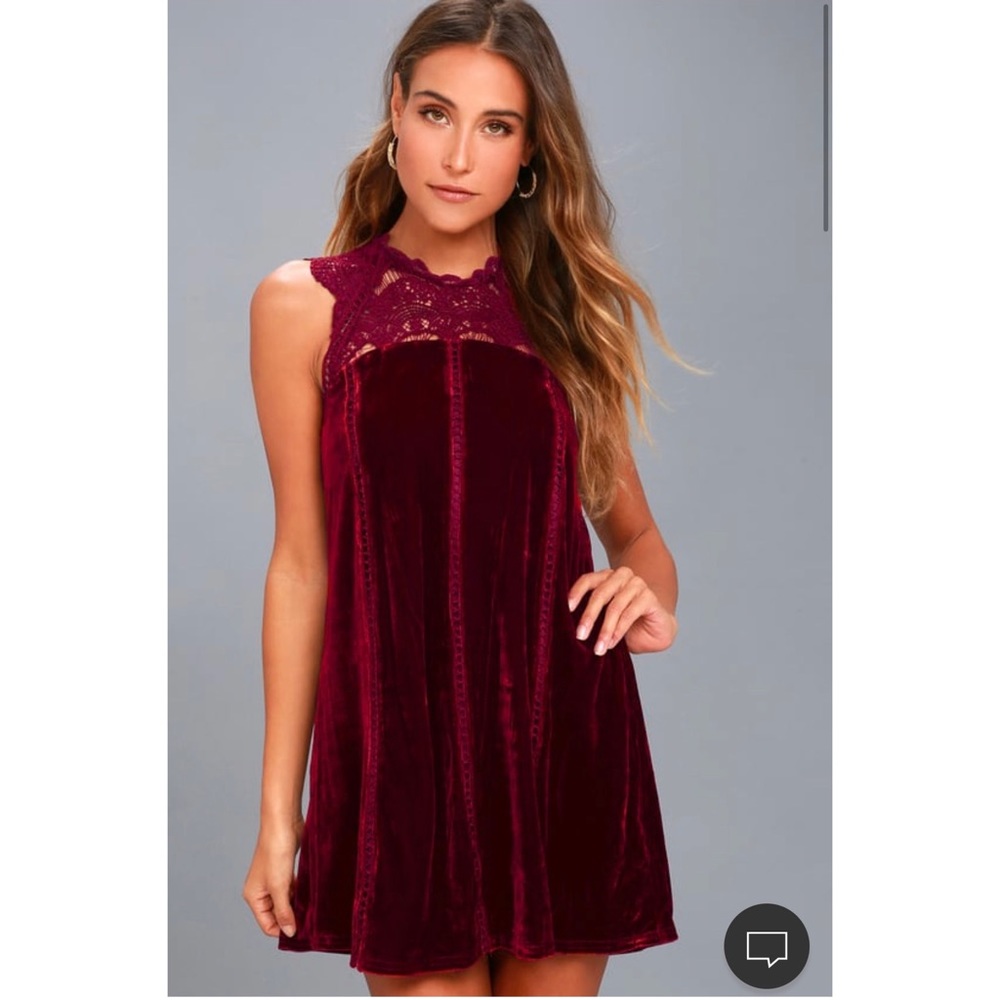 Lulus Velour Maroon Dress